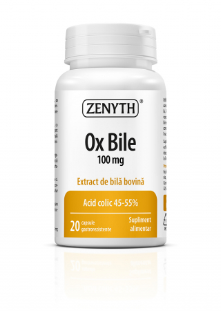 bila lenesa - OX BILE-extract bila bovina, 100mg, 20 capsule, ZENYTH