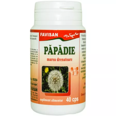 aparatul URINAR - Papadie, 40 capsule, Favisan