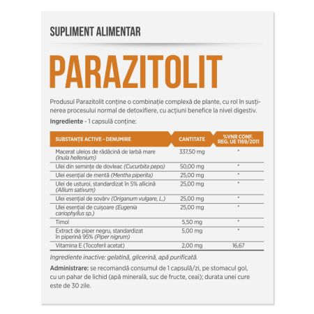 PARAZITOLIT, 30 capsule, Parapharm [1]