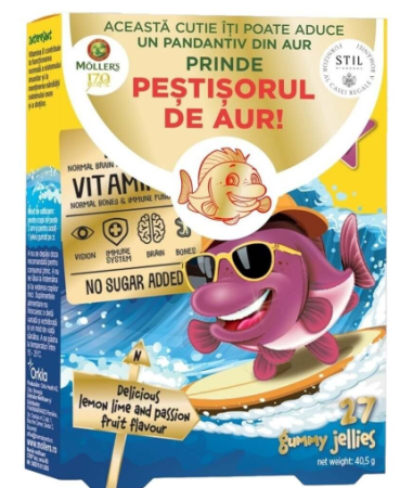 PESTISORI GUMATI cu Omega 3 , 36 jeleuri, Moller's la Nana Plafar [3]