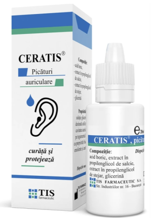 remedii ureche - PICATURI AURICULARE CERATIS, 20 ml, Tis Farmaceutic la Nana Plafar