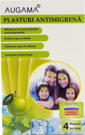 DISPOZITIVE MEDICALE - PLASTURI ANTIMIGRENA, 5x12 cm, 4 bucati, Henan Kangdi Medical  AUGAMA la Nana Plafar