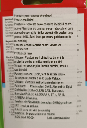 PLASTURI PENTRU ACNEE 3 marimi, 24 bucati, Wundmed la Nana Plafar [1]