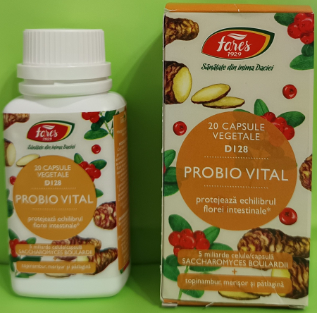 Probio Vital, D128, 20 capsule vegetale, Fares [2]