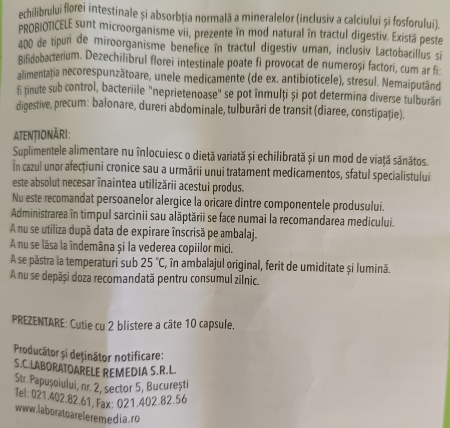 PROBIOREM, 20 capsule Remedia la Nana Plafar [3]