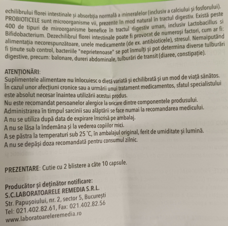 PROBIOREM, 20 capsule Remedia la Nana Plafar [4]
