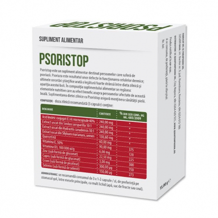 PSORISTOP, gestionarea psoriazei, capsule gelatinoase, Parapharm [1]