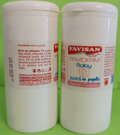 PUDRA cu PROPOLIS Faviderm Baby 100gr Favisan la Nana Plafar [2]