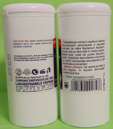 PUDRA ODORIZANTA pentru PICIOARE, 100ml,  Favisan [1]