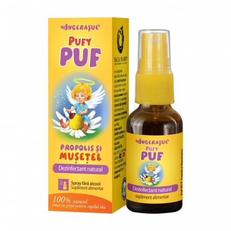 PufyPUF Propolis si Musetel spray - protejeaza aparatul respirator, 20 ml, Dacia Plant