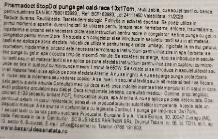 PUNGA CU GEL STOP DOL pentru terapie cald-rece, REUTILIZABIL,1 buc, PHARMADOCTl la Nana Plafar [3]