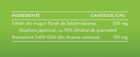 QUERCETINA 500MG + BROMELAINA 30 capsule Adams Supplements la Nana Plafar [1]