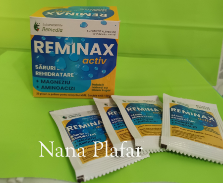 SUPLIMENTE PENTRU ADULTI - REMINAX ACTIV SARURI REHIDRATARE + MAGNEZIU SI AMINOACIZI, 20 plicuri REMEDIA la Nana Plafar