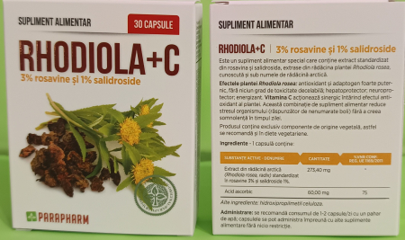 RHODIOLA ROSEA + VITAMINA C ANTISTRES, 30 capsule, Parapharm  la Nana Plafar [1]