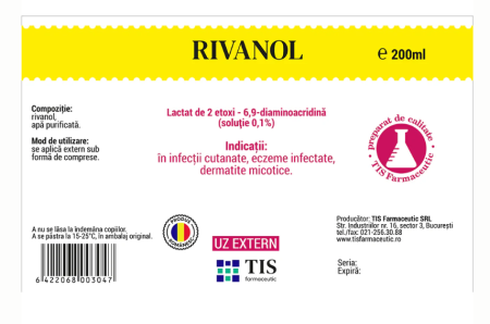 RIVANOL 0,1%, 200 ml, Tis Farmaceutic la Nana Plafar [1]