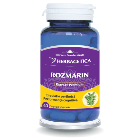 performanta cognitiva si mentala - ROZMARIN, 60 capsule, Herbagetica la Nana Plafar