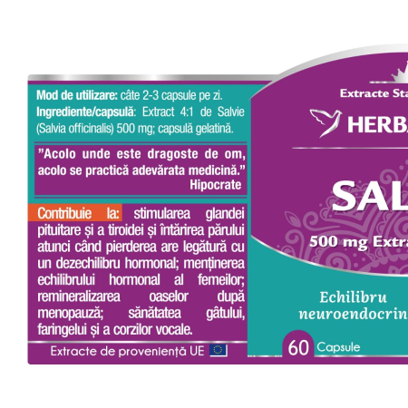 SALVIE, 60 capsule, Herbagetica la Nana Plafar [1]