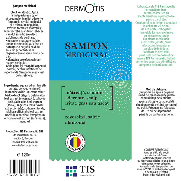 SAMPON MEDICINAL DERMOTIS 120ml TIS Farmaceutic la Nana Plafar [1]