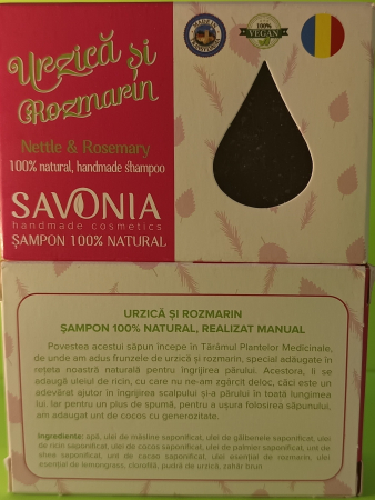 Sampon Solid Natural Urzica si Rozmarin, 90g, Savonia [2]