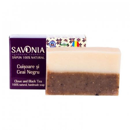 Sapun Natural Cuisoare si Ceai Negru, 90g, Savonia [1]