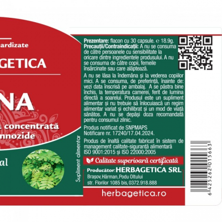 SENNA LAXATIV 500mg, Herbagetica [2]