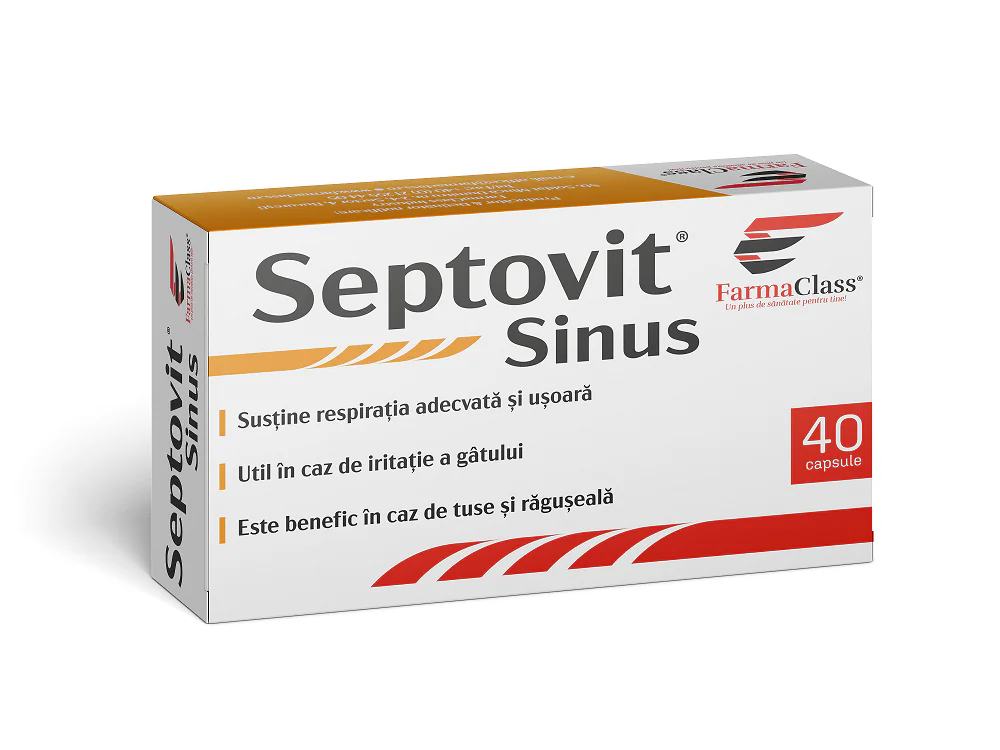 GRIPA si RACEALA - SEPTOVIT SINUS, 40 capsule, FarmaClass la Nana Plafar