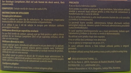 Ser fiziologic, 5 ml, 20 monodoze, Laropharm la Nana Plafar [2]