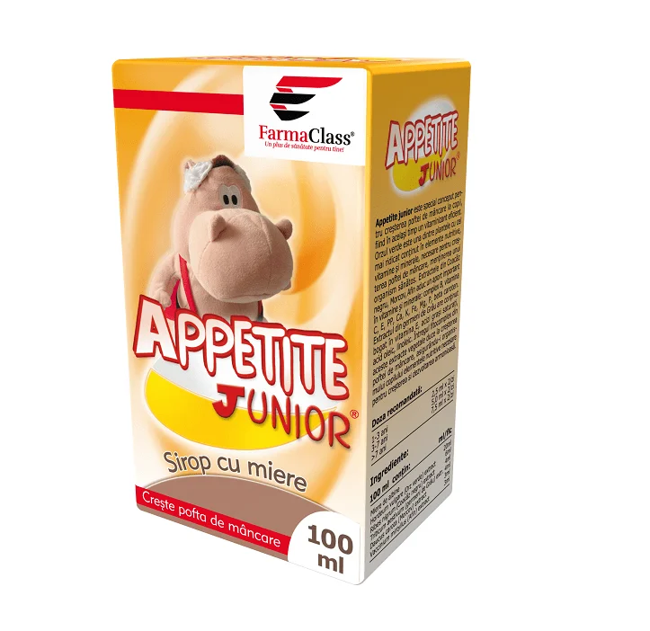 SIROPURI, ULEIURI, TINCTURI - SIROP CU MIERE si EXTRACTE VEGETALE APPETITE JUNIOR, de la 1 AN, 100ml FarmaClass