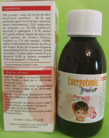 SIROP ENERGOTONIC PARAZITI Junior, 125 ml, PlantExtrakt la Nana Plafar [2]