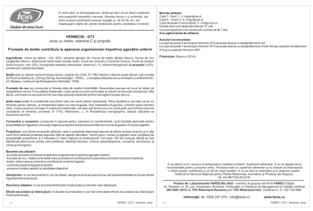 SIROP VERMICIN cu Miere şi Propolis, D73, sirop, 100 ml Fares la Nana Plafar [2]