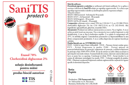 SOLUTIE DEZINFECTANTA SaniTIS protect, 110ml, Tis Farmaceutic la Nana Plafar [1]