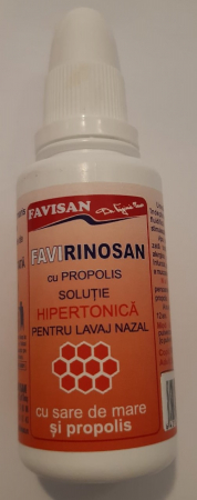 remedii nas - Solutie Hipertonica pentru Lavaj Nazal cu Sare de Mare si Propolis FaviRinosan, 30ml Favisan