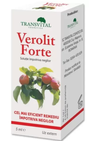 Solutie impotriva NEGILOR si VERUCILOR , VEROLIT cu varf aplicator, 5ml, Transvital Cosmetics la Nana Plafar [1]