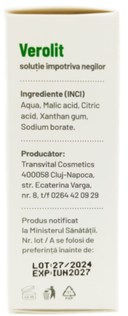 Solutie impotriva NEGILOR si VERUCILOR , VEROLIT cu varf aplicator, 5ml, Transvital Cosmetics la Nana Plafar [2]