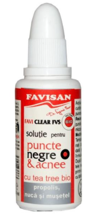 ingrijirea Tenului - Solutie pentru Puncte Negre si Acnee Faviclear FVS, 30ml, Favisan la Nana Plafar