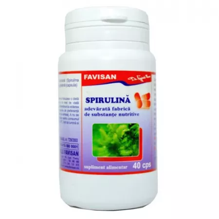 sanatate oculara - Spirulina, 40 capsule, Favisan la Nana Plafar
