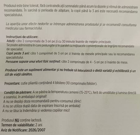 SPIRULINA cu extract total de CATINA 40comprimate Hofigal la Nana Plafar [3]