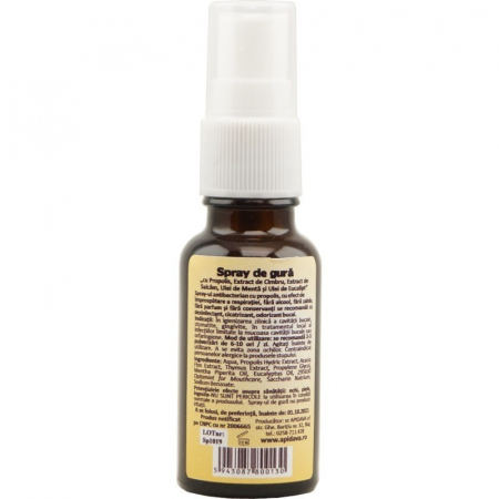 SPRAY de GURA cu propolis, menta, fara alcool 20ml, Apidava [1]