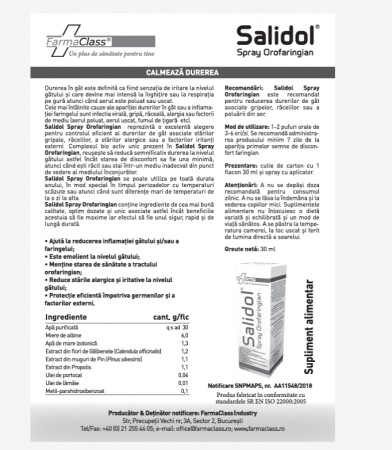 SPRAY OROFARINGIAN SALIDOL 30 ml, FarmaClass [1]