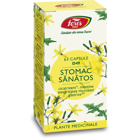 protector gastric - Stomac sanatos, D49, 63 capsule, Fares
