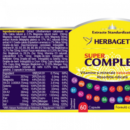 SUPER COMPLEX VITAMINE si MINERALE, HERBAGETICA [1]