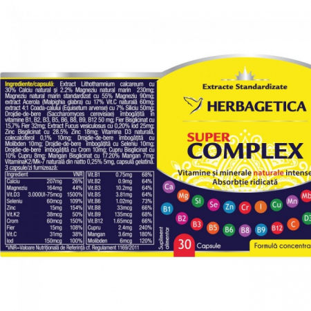 SUPER COMPLEX VITAMINE si MINERALE, HERBAGETICA [1]