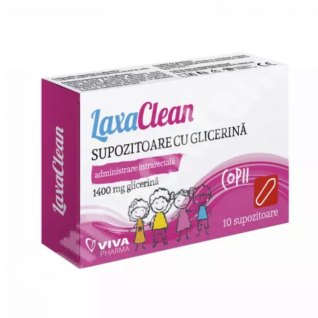 DISPOZITIVE MEDICALE - Supozitoare cu glicerina pentru copii LaxaClean, 10 bucati, Viva Pharma la Nana Plafar
