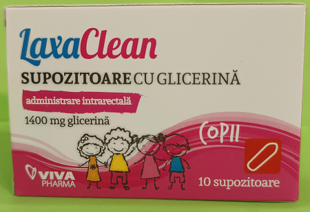 Supozitoare cu glicerina pentru copii LaxaClean, 10 bucati, Viva Pharma la Nana Plafar [1]