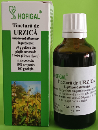 TINCTURA de URZICA, 50ml, Hofigal la Nana Plafar