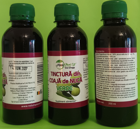 TINCTURA din COAJA de NUCA VERDE, 200ml, Natura Plant [1]