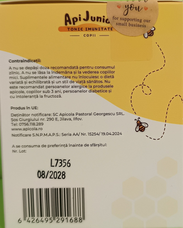 Tonic Imunitate ApiJunior fiole, Albina Carpatina la Nana Plafar [5]