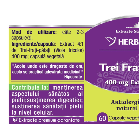 TREI FRATI PATATI 400mg, 60 capsule Herbagetica la Nana Plafar [1]