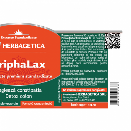 TRIPHALAX detox colon, Herbagetica la Nana Plafar [2]