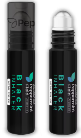 raceala si gripa uz extern - Ulei balsamic roll on Peppermint Field Black Inhaler Siang Pure, 5 ml, Bertram la Nana Plafar